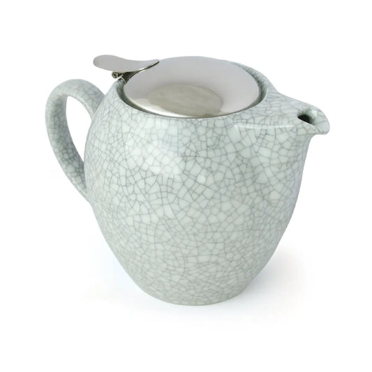 BEE HOUSE ROUND CERAMIC TEAPOT 19.6 OZ CRACKLE BLUE