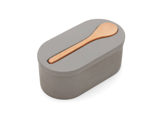 Cement Salt Cellar with Spoon