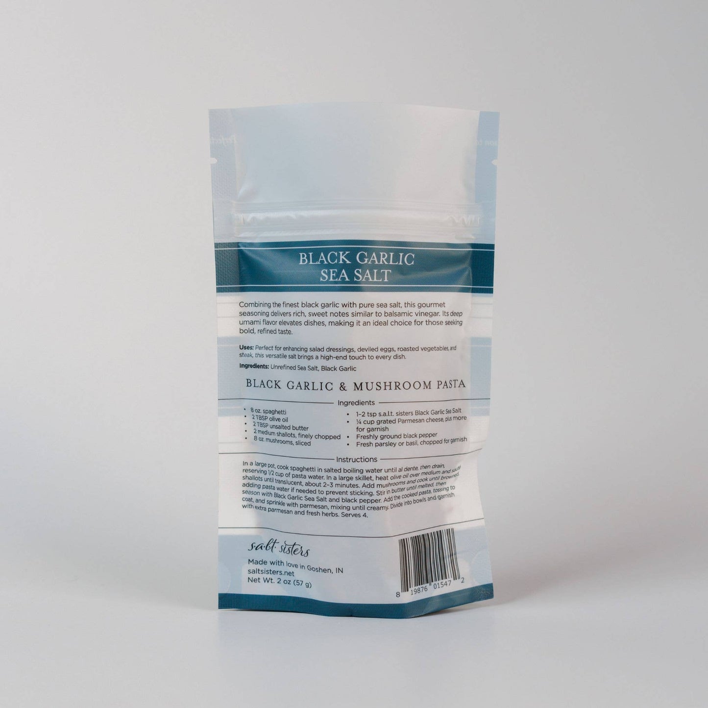 SALT SISTERS BLACK GARLIC SEA SALT 2 OZ
