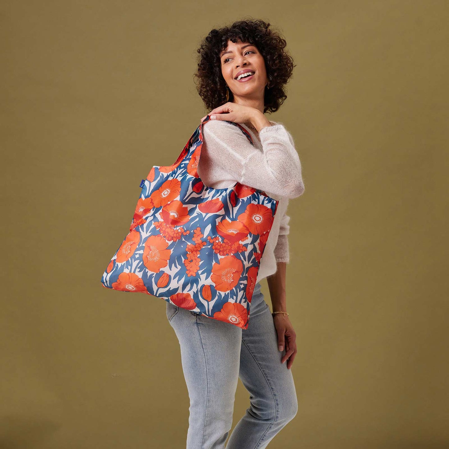 ICELANDIC POPPIES BLU BAG REUSABLE SHOPPER TOTE