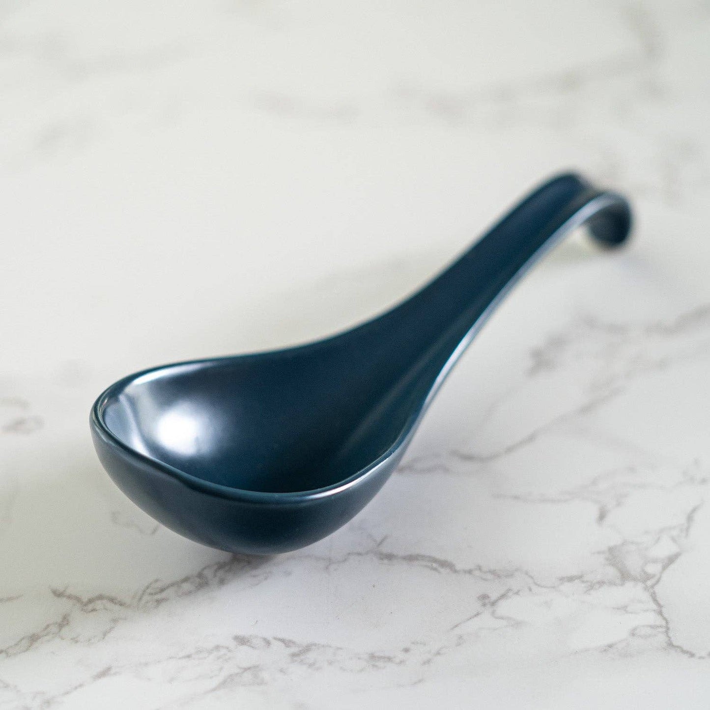 ASIAN PORCELAIN SOUP SPOON NAVY