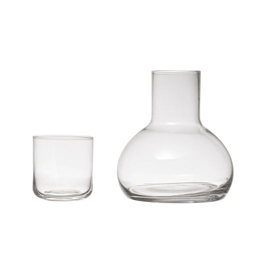 GLASS CARAFE W/GLASS LID/CUP