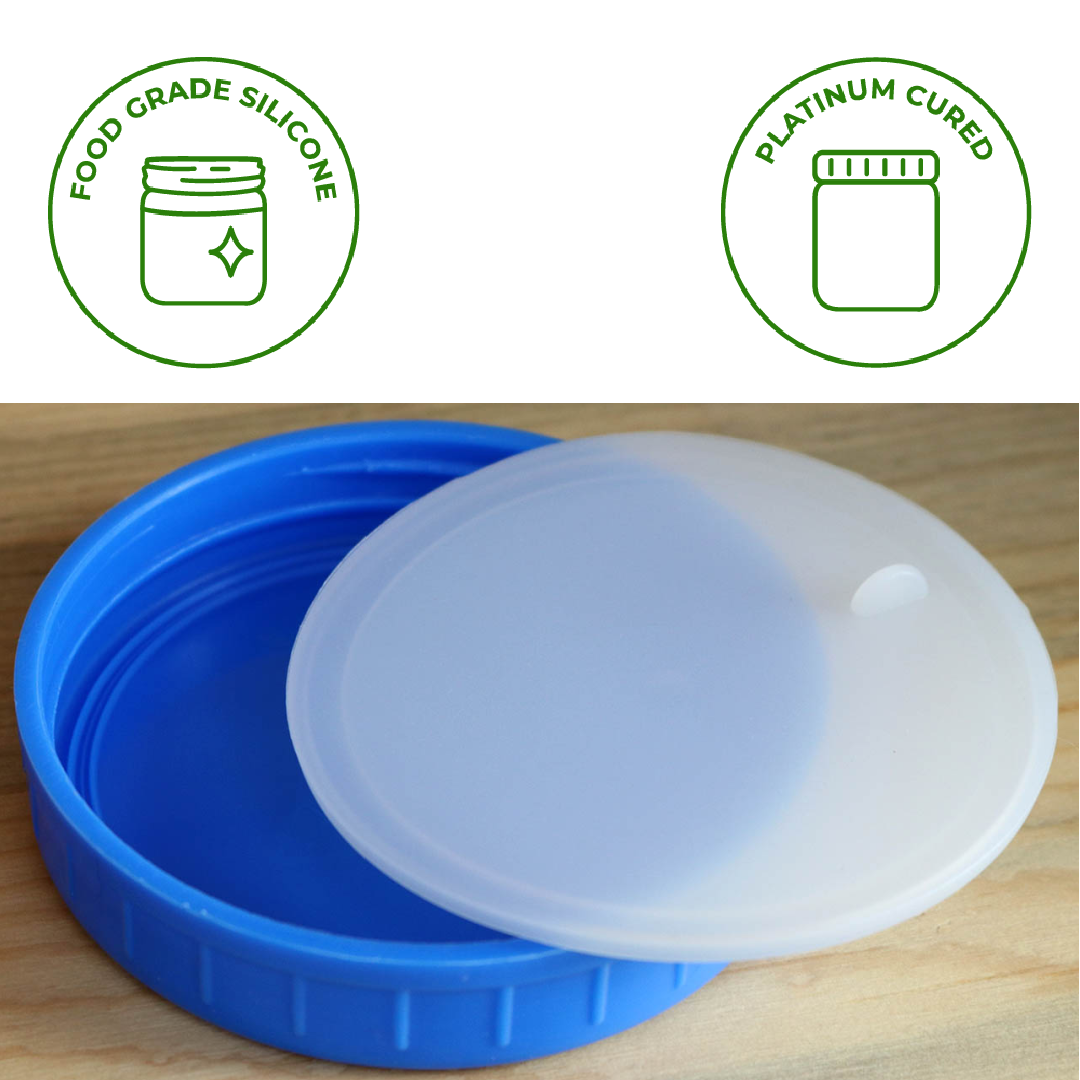 MJL LEAK PROOF PLASTIC STORAGE LIDS FOR MASON JARS: WIDE MOUTH