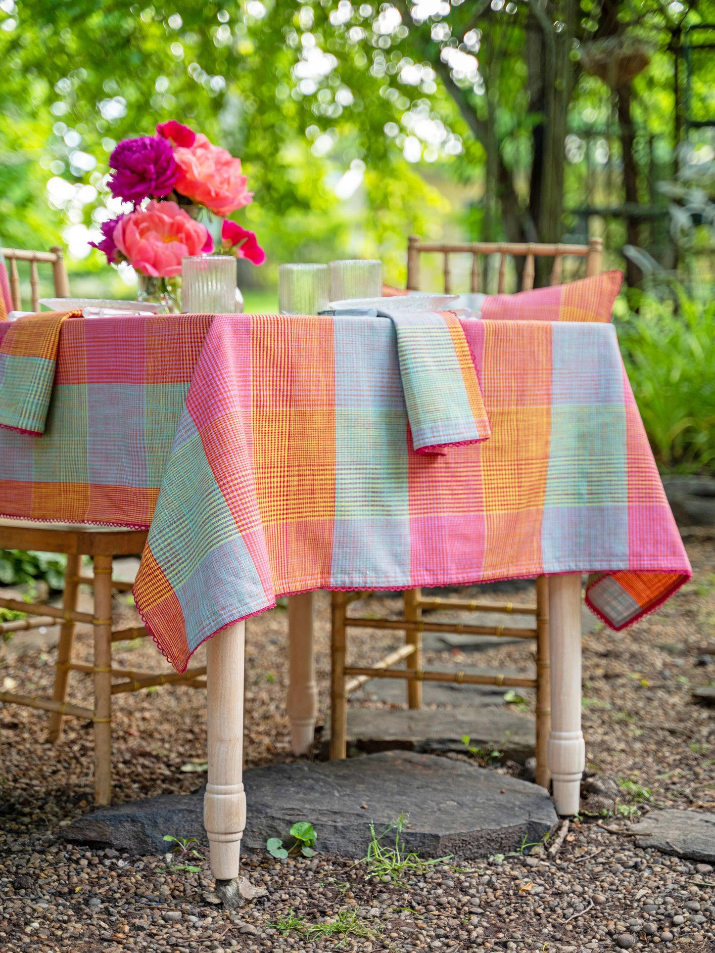 APRIL CORNELL TABLECLOTH MADRAS 54x54"