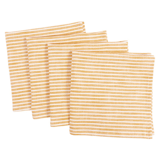 KAF HOME MONACO SLUBBED COTTON DINNER NAPKINS - SET OF 4: OCHRE