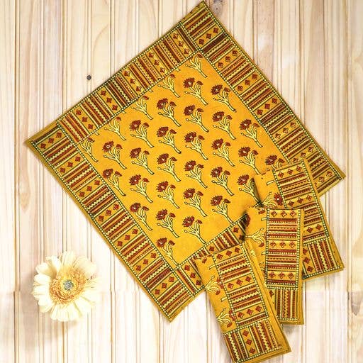 APRIL CORNELL NAPKIN TRAVELER NATURAL DYE SET OF 4 16x16"