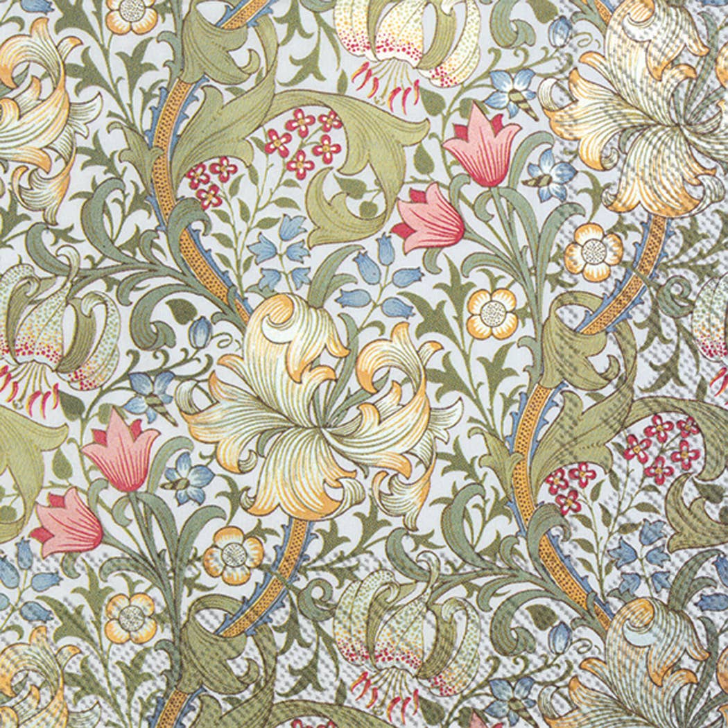 COCKTAIL NAPKINS GOLDEN LILY 20-PACK