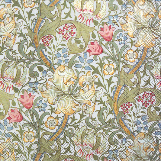 COCKTAIL NAPKINS GOLDEN LILY 20-PACK