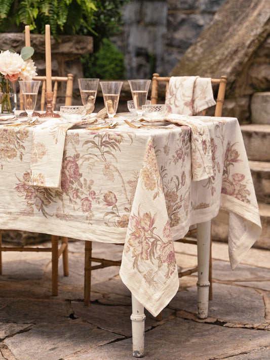 CONSERVATORY LINEN TABLECLOTH - ECRU 54X54