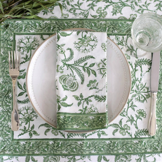 NAPKINS LILIBET GREEN SET/4