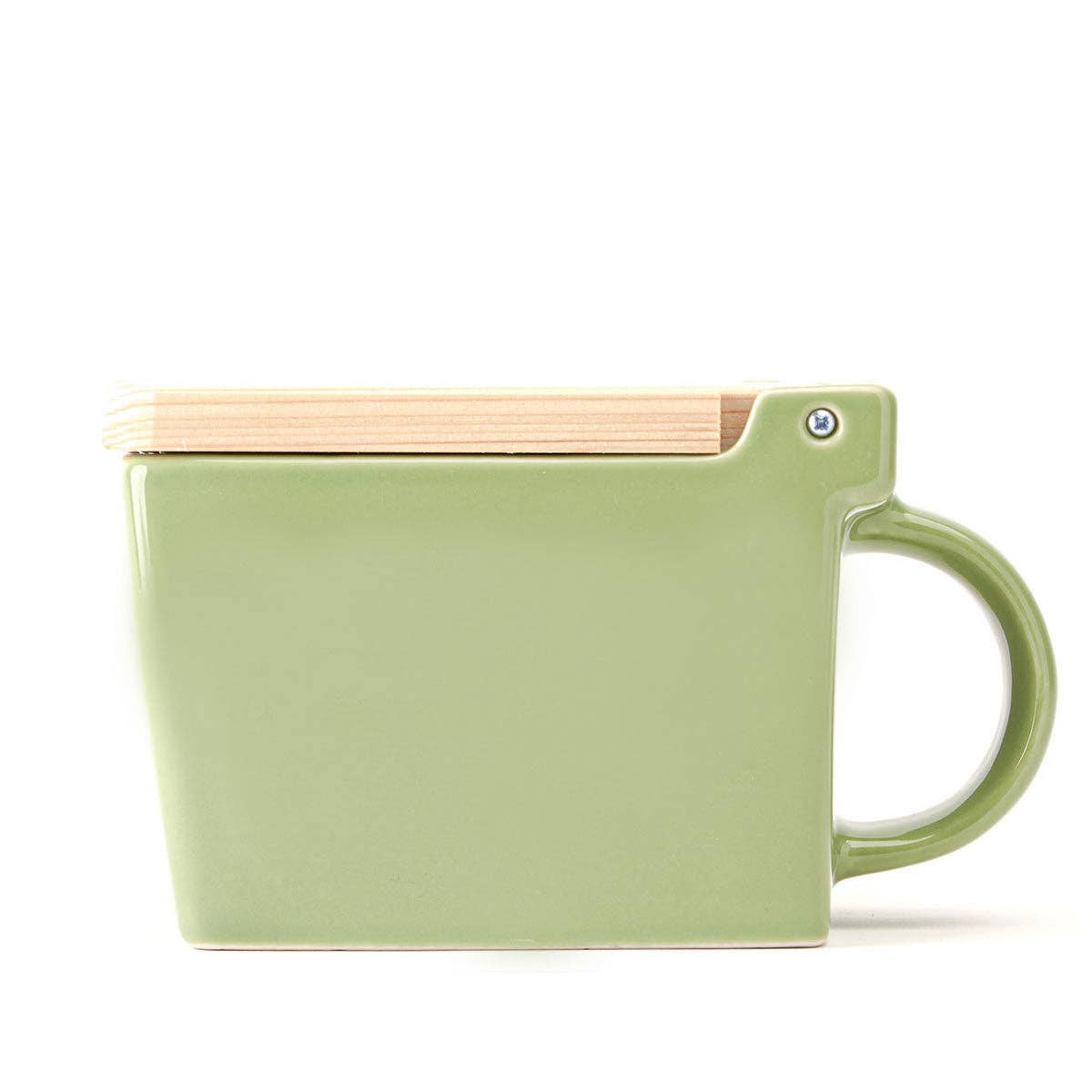 Bee House Ceramic Salt Box With Wooden Lid - Artichoke