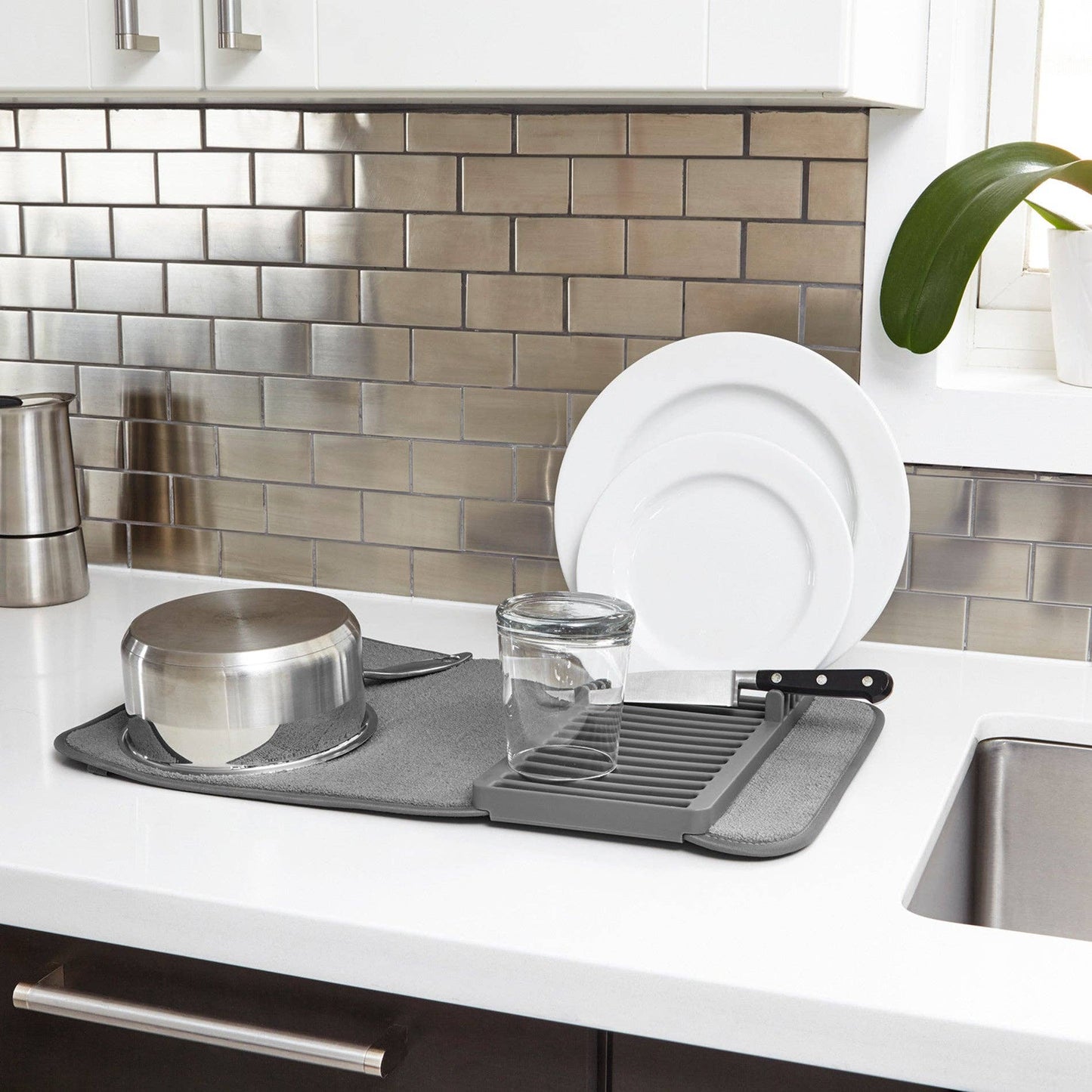 UDRY MINI DISH RACK WITH DRYING MAT