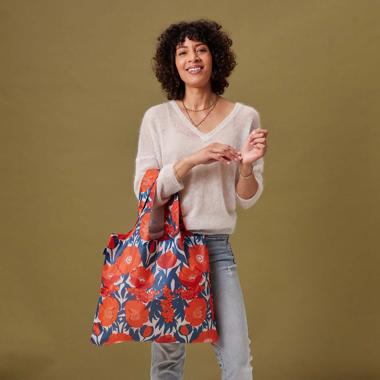 ICELANDIC POPPIES BLU BAG REUSABLE SHOPPER TOTE