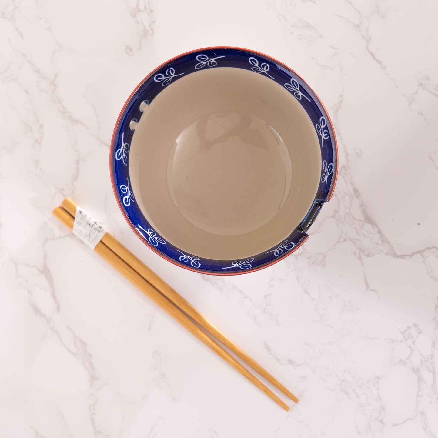 FLORA MIX DESIGN 18OZ 5.25"D BOWL WITH CHOPSTICKS SET