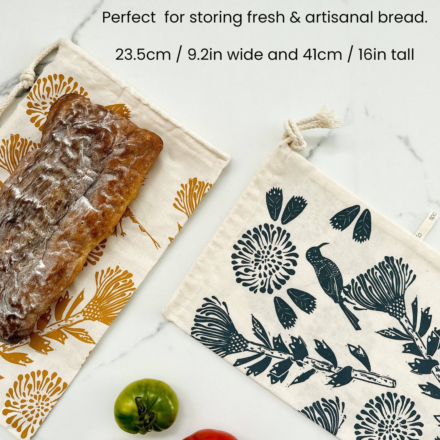 HALO BREAD BAG ORGANIC COTTON NIGHT BLUE