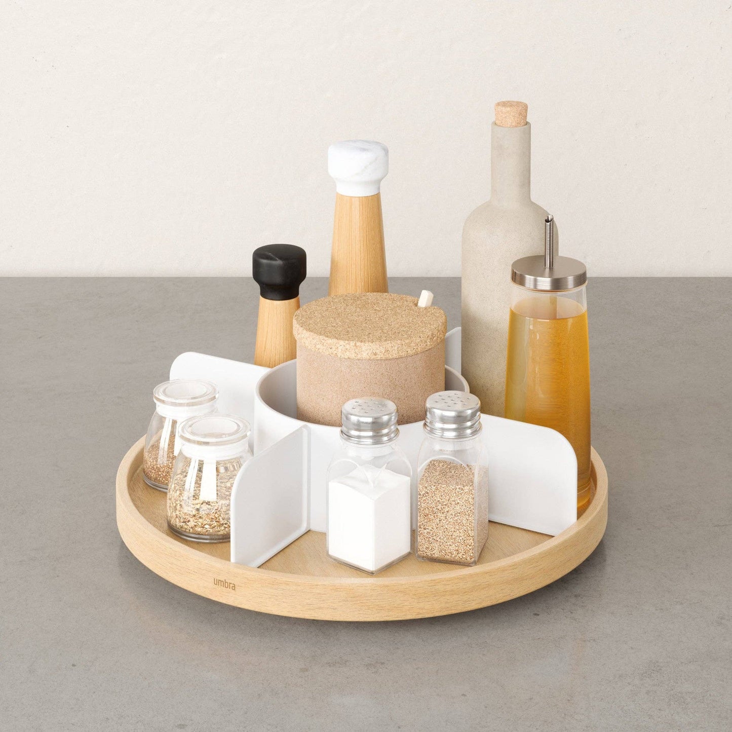 BELLWOOD LAZY SUSAN: WHITE-NATURAL