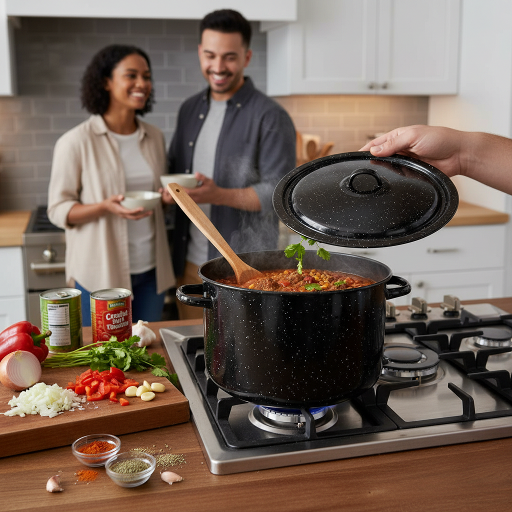 GRANITE STOCK POT WITH LID 12 QT