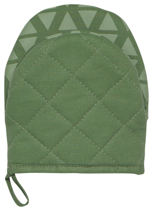 SILICONE/COTTON GRABBER MITT ELM GREEN