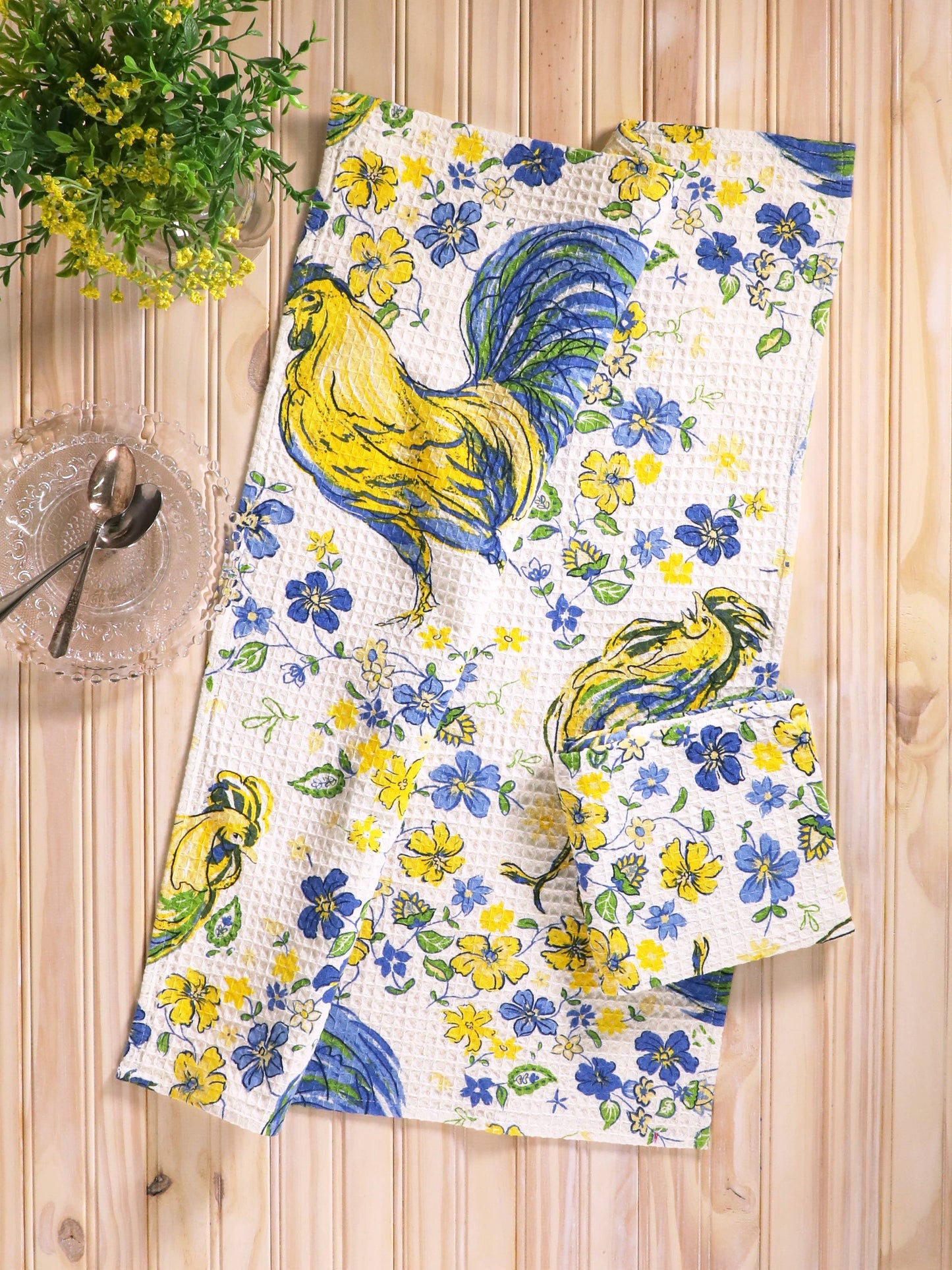 APRIL CORNELL TEA TOWEL ROOSTER PROVENCE