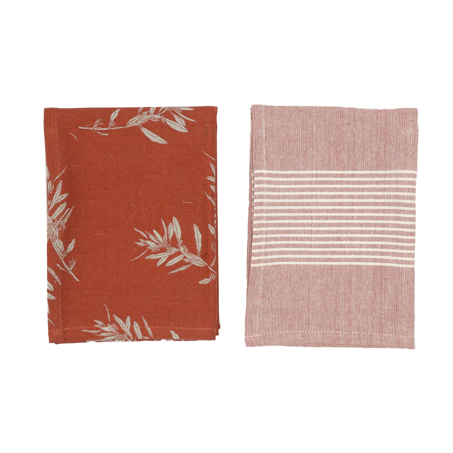 TEA TOWELS OLIVES CINNAMON SET/2