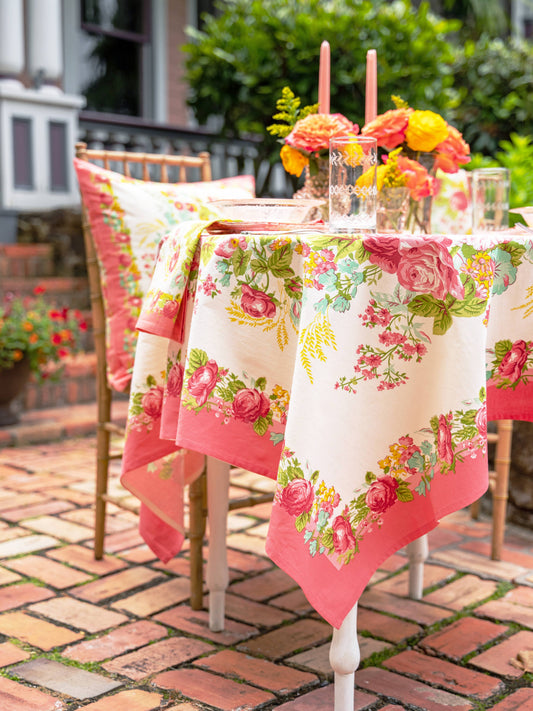 APRIL CORNELL TABLECLOTH MARION CORAL 60X90"