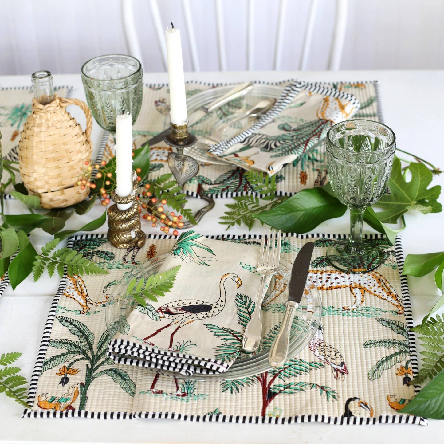NAPKINS JUNGLE IVORY SET/4