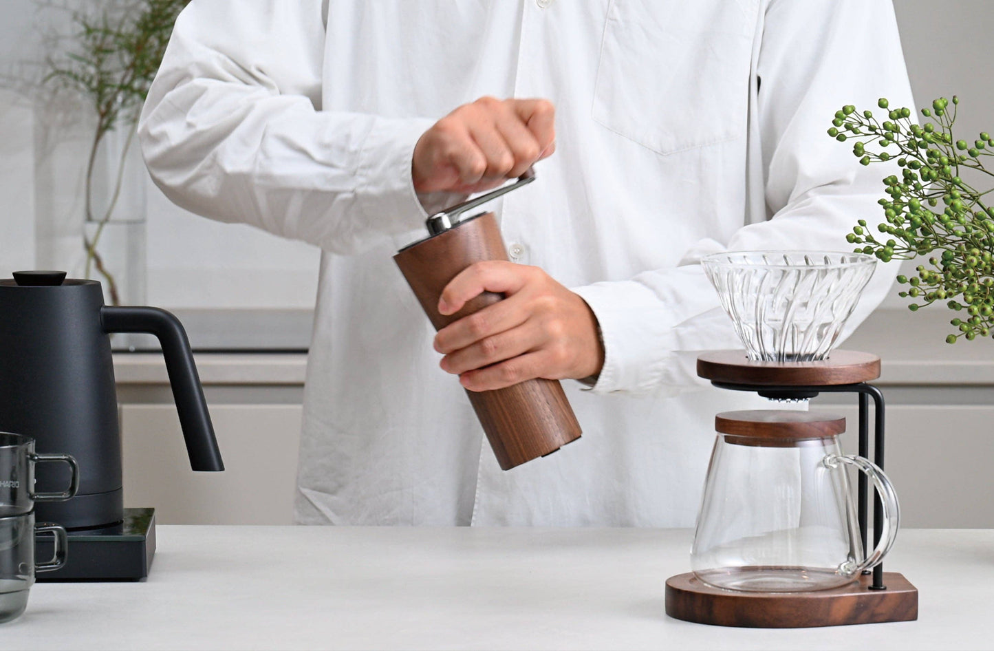 Drip Stand Set Walnut: Drip Stand Set
