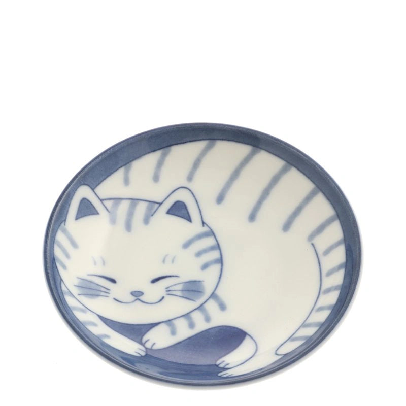 CAT BLUE/WHITE PLATE 3.75" #1