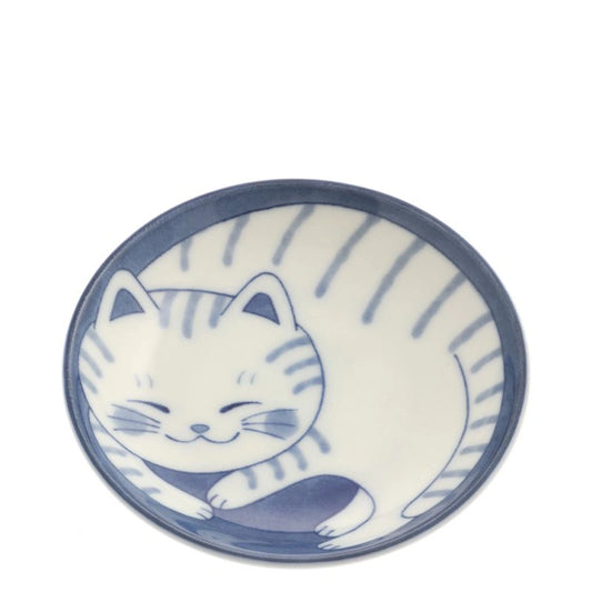 CAT BLUE/WHITE PLATE 3.75" #1