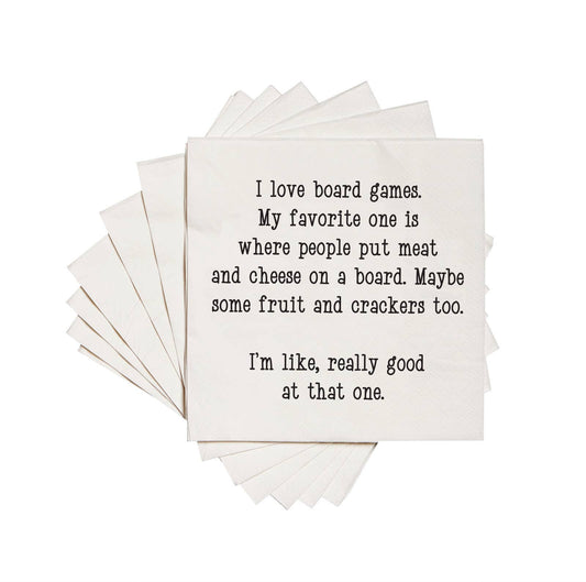 I LOVE BOARD GAMES | FUNNY PRINTED COCKTAIL NAPKINS