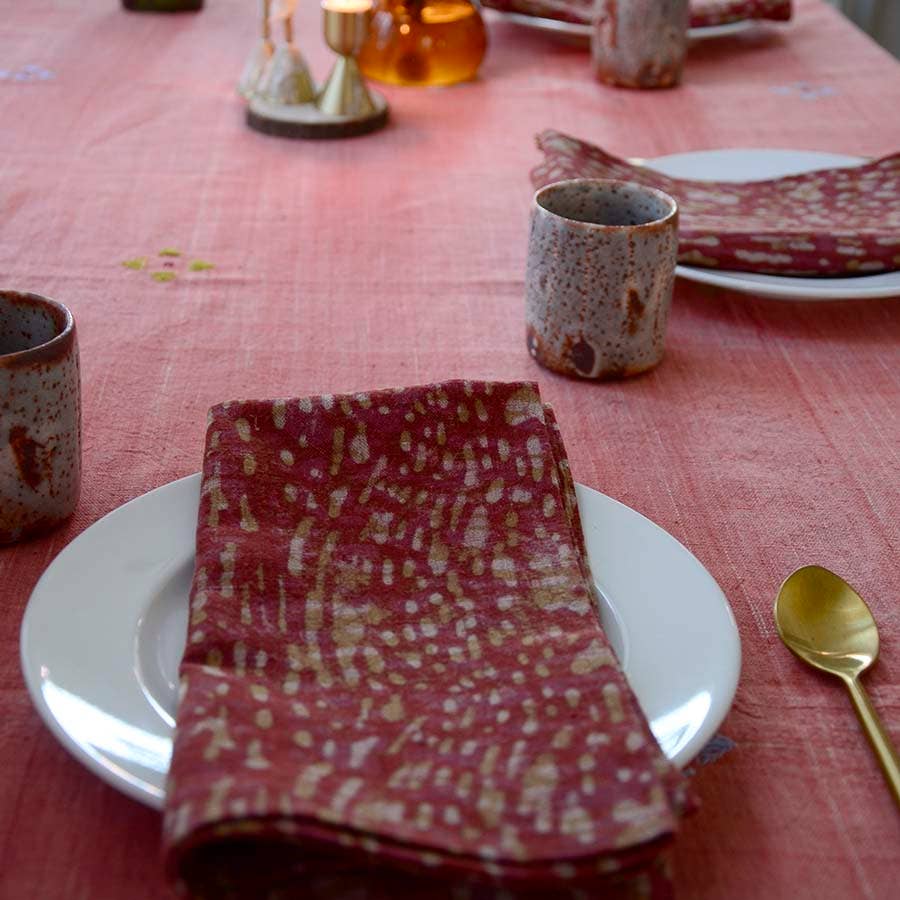 Sustainable Cotton Dinner Napkins Set of 4 | Barkha Orange