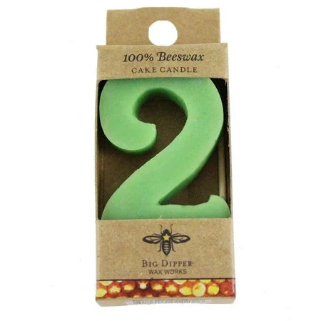 CANDLE BEESWAX 2 GREEN