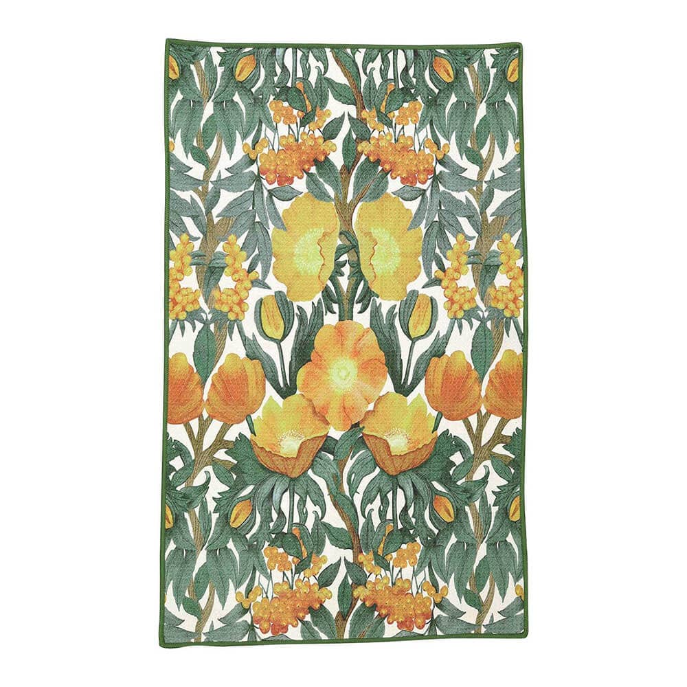 Icelandic Poppies Gold Eco Kitchen Tea Towel
