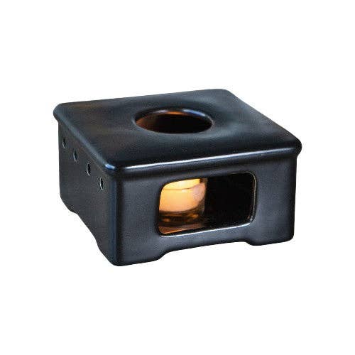 Ceramic Teapot Tea Light Candle Warmer 5.25"L Square Base (1/16)
