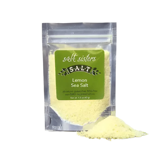 SALT SISTERS LEMON. SEA SALT 1.5 0Z
