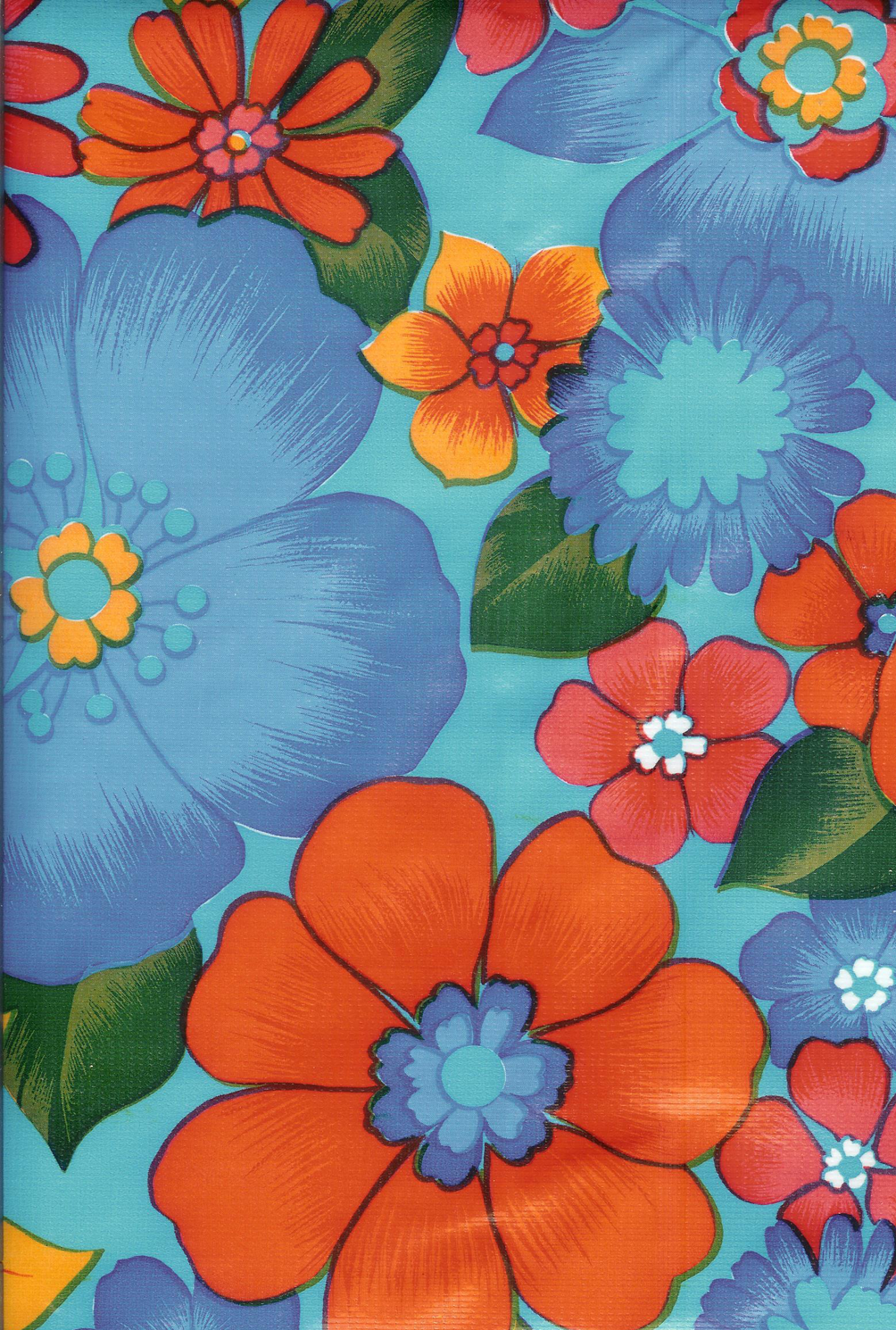 OILCLOTH TABLECLOTH: LONDON LIGHT BLUE 84” X 48
