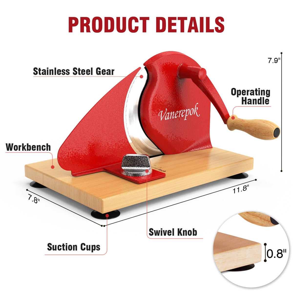 MANUAL BREAD SLICER ADJUSTABLE THICKNESS BLACK