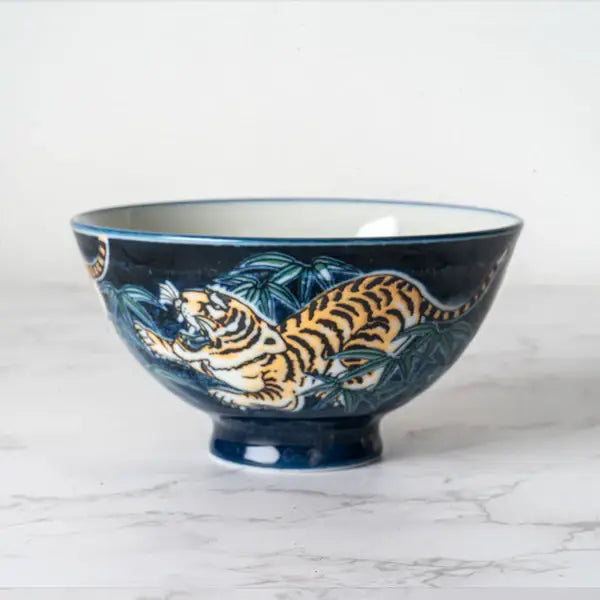 Tiger Design Rice Bowl Navy