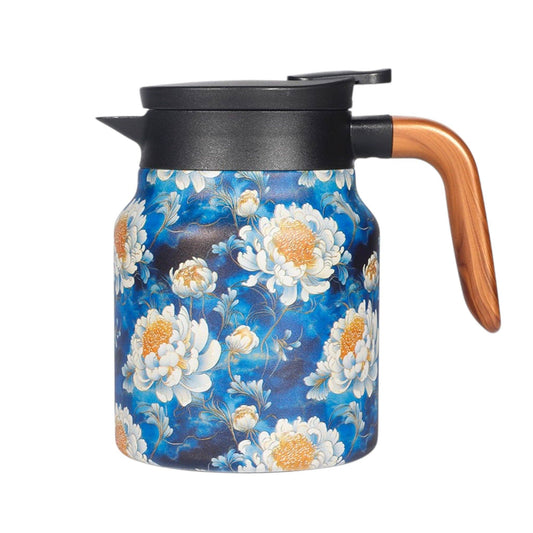 Kiku Flower Thermal Tea Kettle with Infuser Strainer 32oz