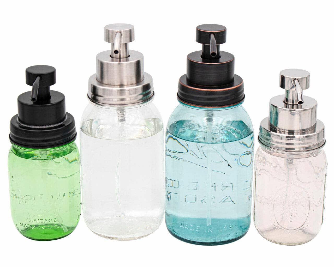 Foaming Soap Pump Dispensers for Mason Jars: Charcoal black finish