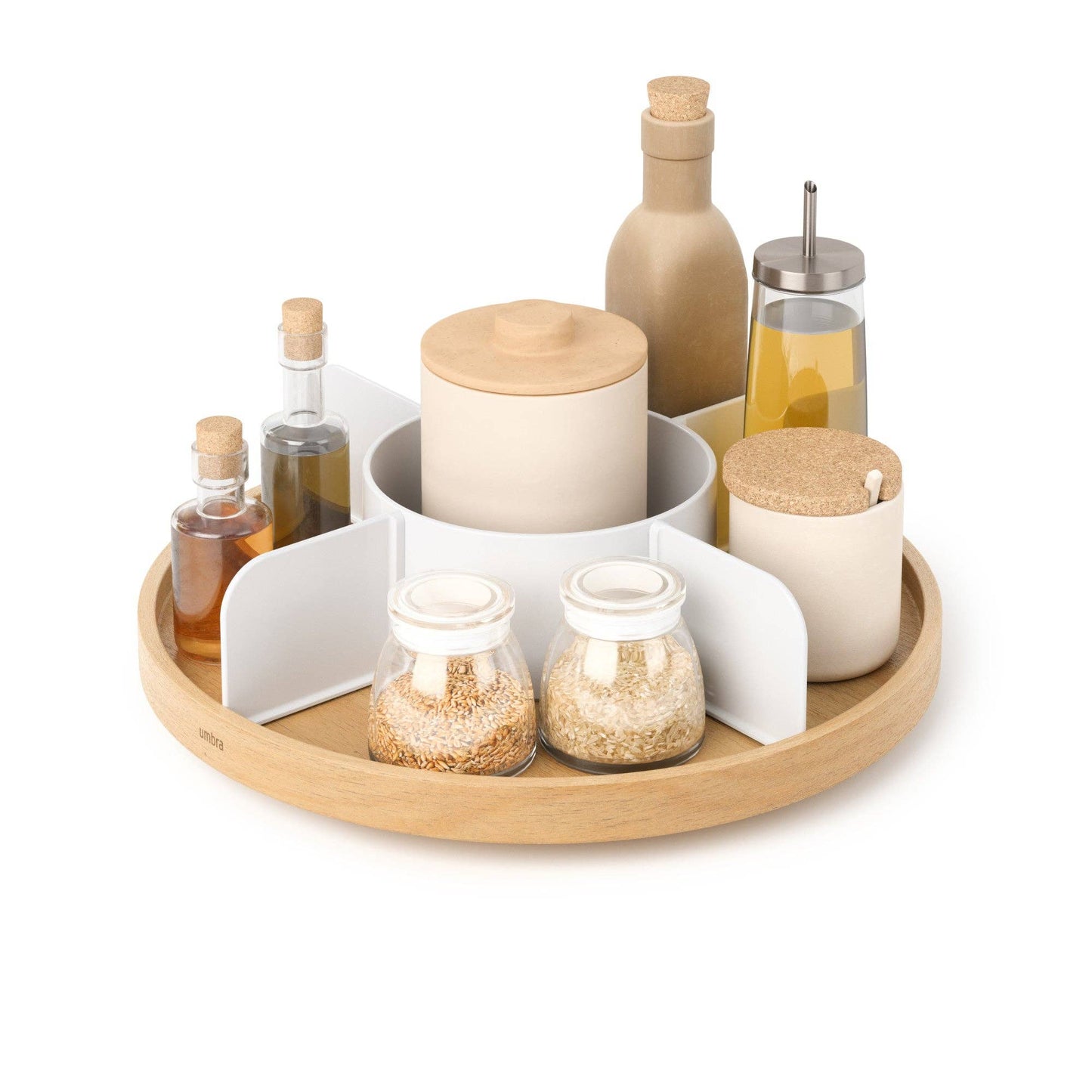 BELLWOOD LAZY SUSAN: WHITE-NATURAL