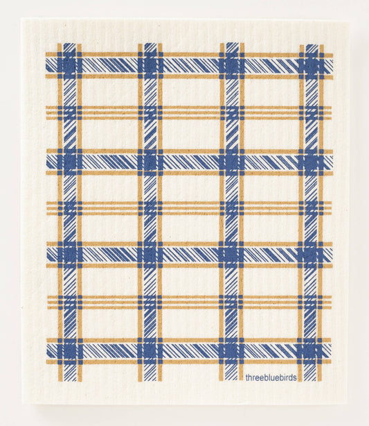BLUE PLAID SWEDISH DISHCLOTH