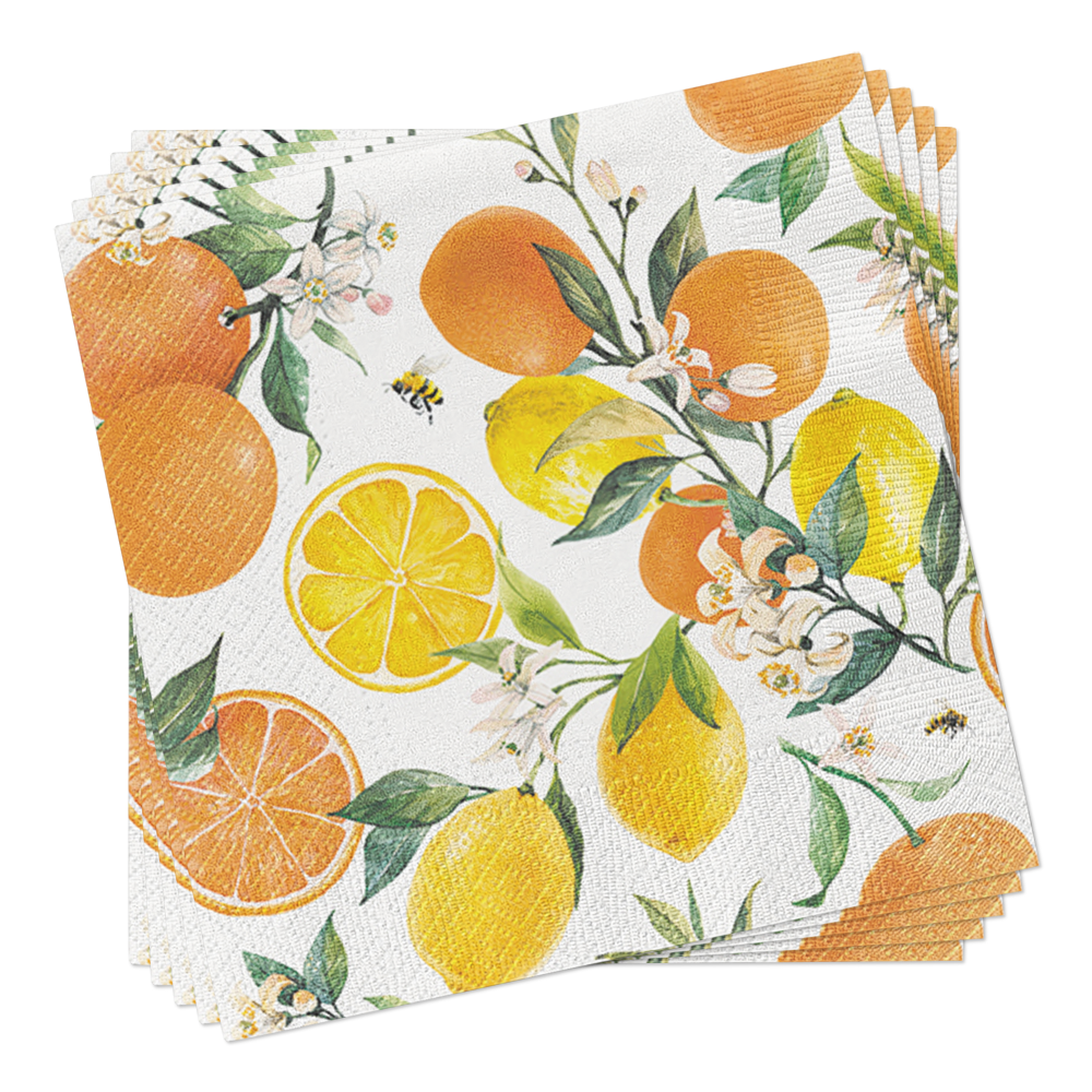 Citrus with Bees Lunch & Cocktail Napkins - Summer Napkins: Lunch