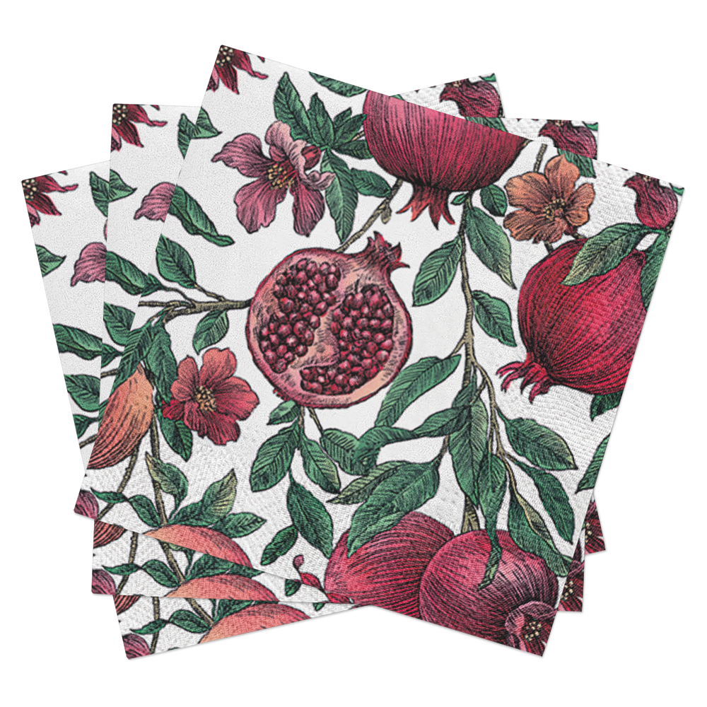 Pomegranate Paper Napkins: Cocktail