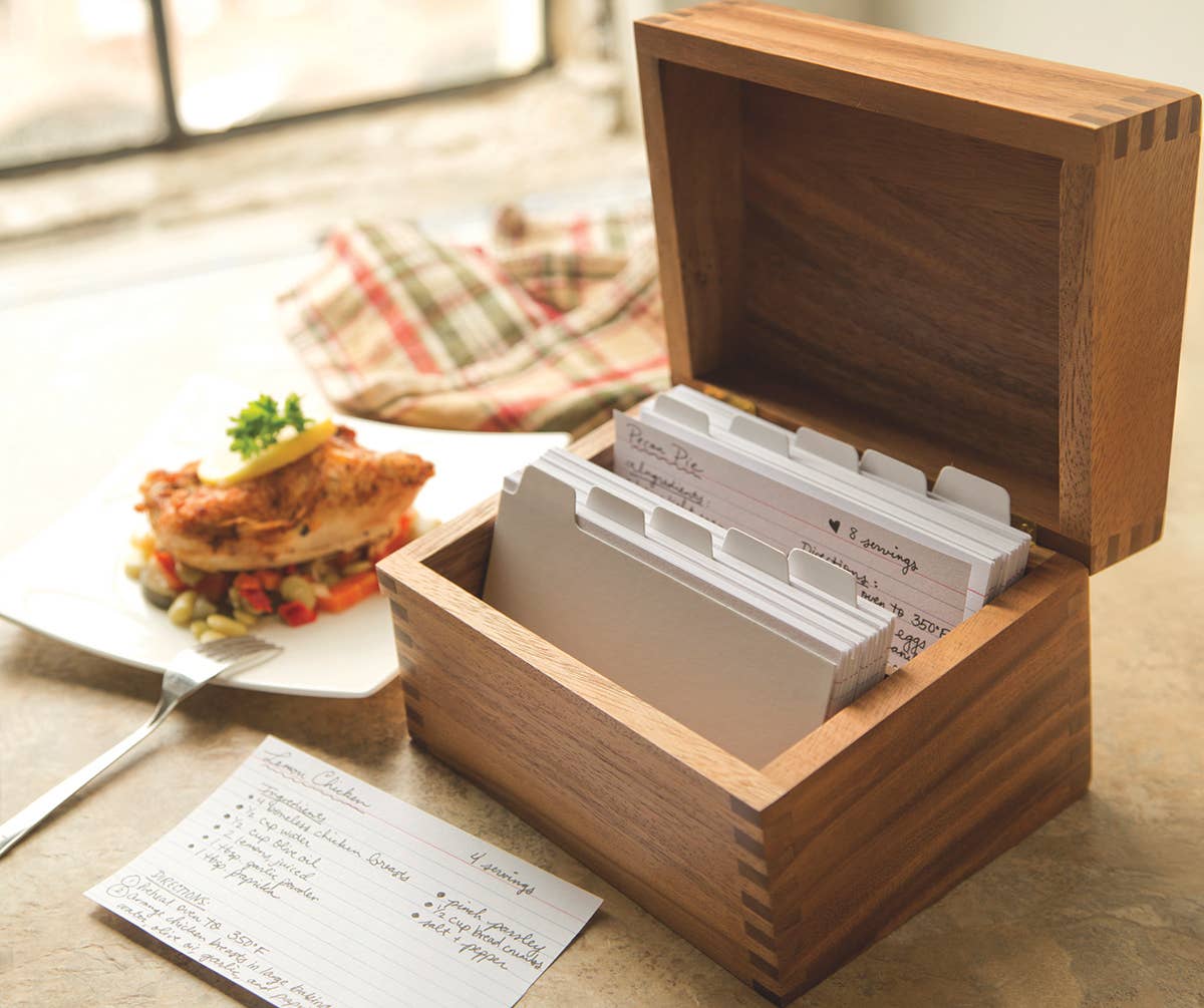 IRONWOOD RECIPE BOX, ACACIA