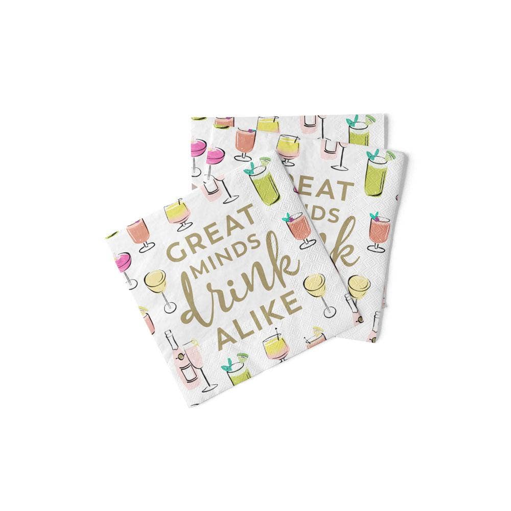 FUNNY COCKTAIL NAPKINS | GREAT MINDS DRINK ALIKE - 20CT