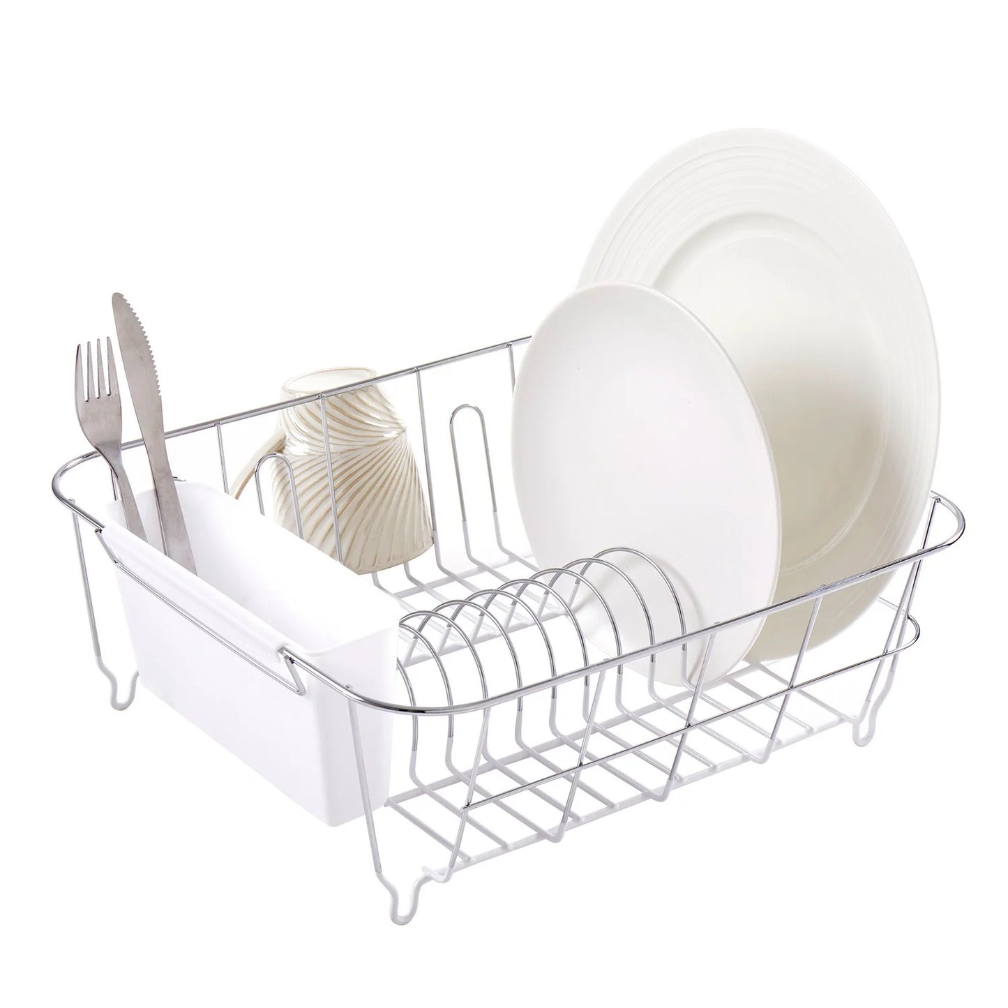 DISH DRAINER 2 PC SET WHITE