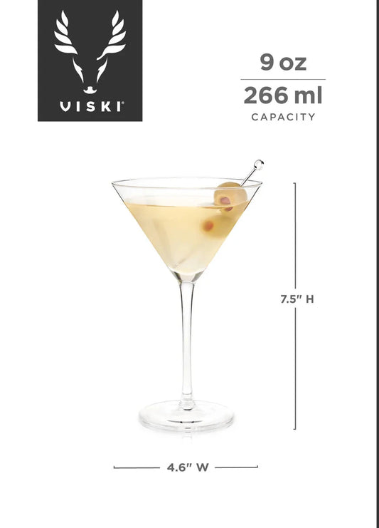 RAYE CRYSTAL STEMMED MARTINI GLASS 9OZ