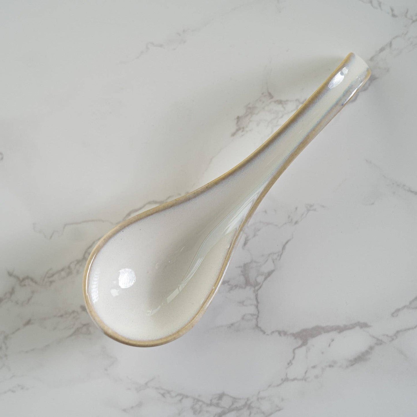 ASIAN PORCELAIN SOUP SPOON IVORY