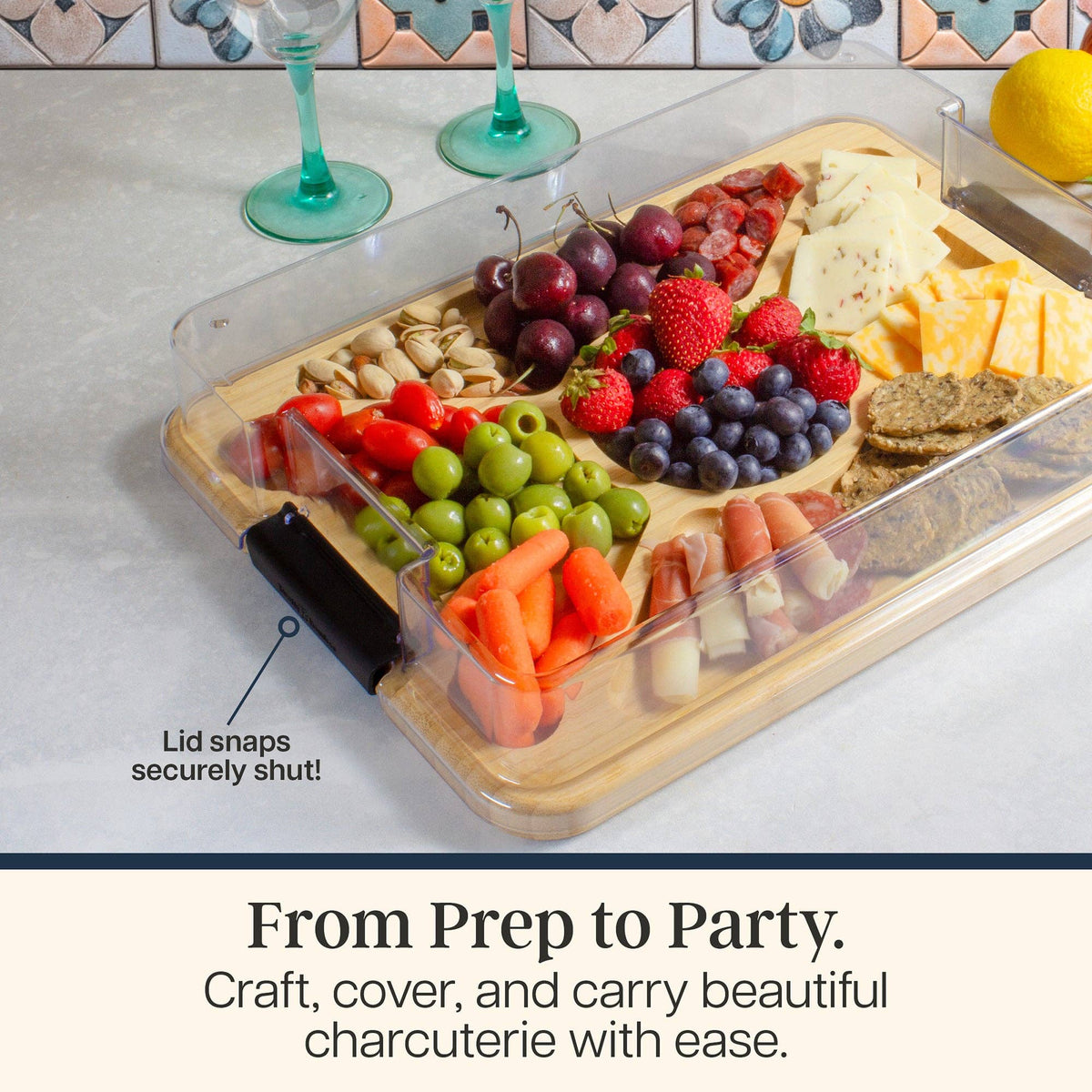 Flip, Serve & Store® Charcuterie Board with Locking Lid